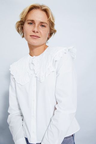 H&M + Frill-Collared Shirt