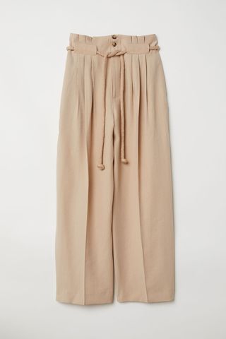 H&M + Trousers With Tie Belt