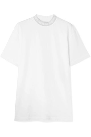 Acne Studios + Gojina Oversized Intarsia-Trimmed Cotton-jersey T-shirt