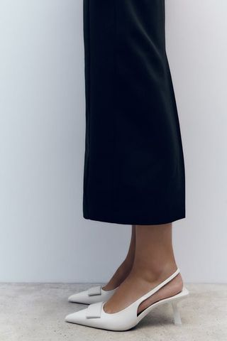 Zara + Heeled Slingback Shoes