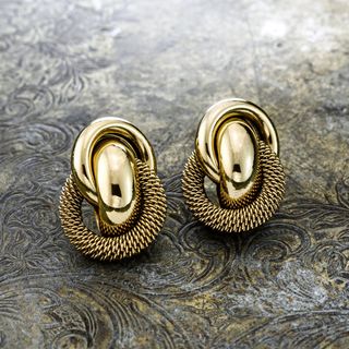 Oscar De La Renta + Vintage Antique Gold Plated Earrings