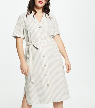 Violeta by Mango + Striped Linen Dress