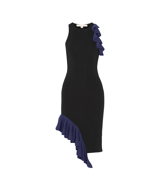 Jonathan Simkhai + Asymmetric Ruffled Stretch-Knit Dress