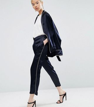 ASOS + Lux Pajama Suit With Piping Detail