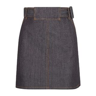 Balenciaga + Belted Denim Mini Skirt