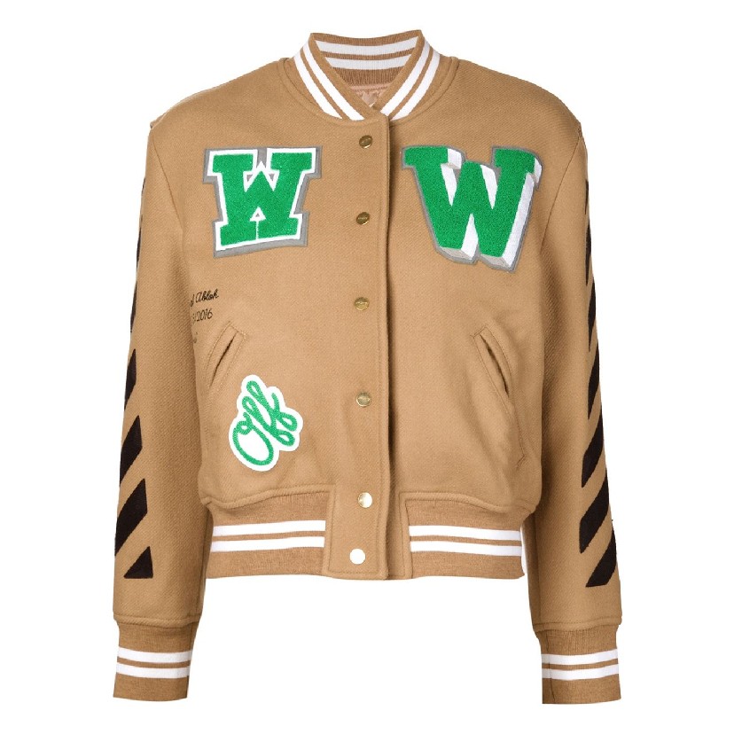 Off-White + Patch Detailed Bomber Jacket