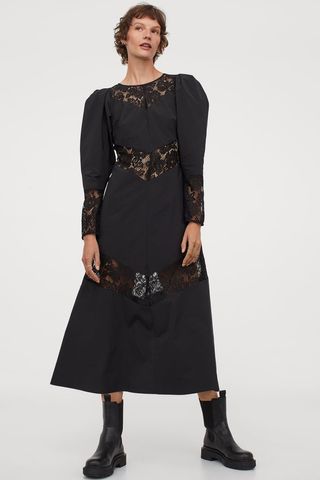 H&M + Lace-Trimmed Dress