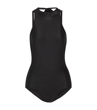 Ballet Beautiful + Mesh-trimmed Stretch Halterneck Leotard