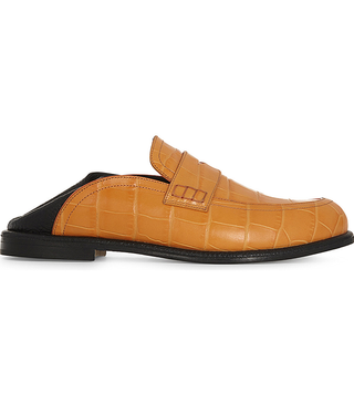 Loewe + Crocodile-Embossed Leather Loafers