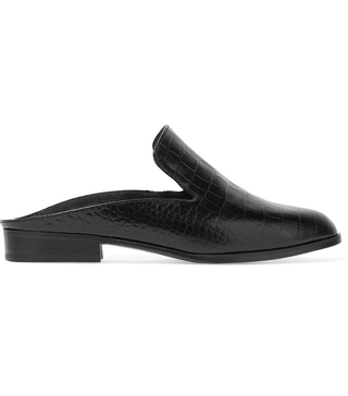 Robert Clergerie + Alicek Croc-Effect Leather Slippers