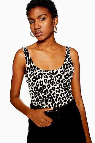 Topshop + Leopard Print Scoop Bodysuit