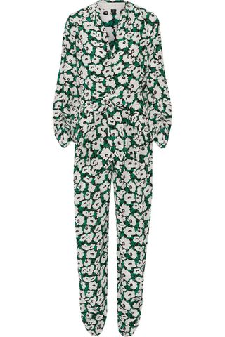 Stella McCartney + Monia Floral Print Silk Crepe Jumpsuit