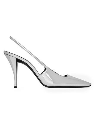 Saint Laurent + Blade Slingback Pumps in Mirrored Leather