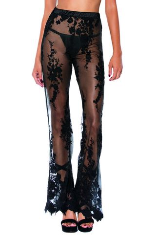 Hauty + Embroidered Lace Flare Pants