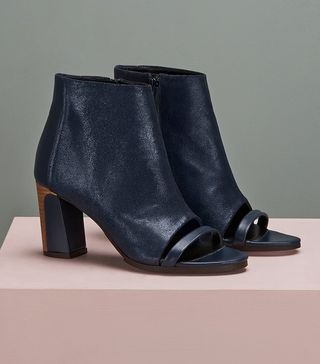 Finery + Edenhurst Leather Peep Toe Ankle Boots
