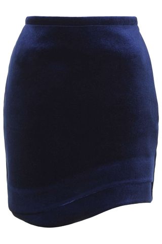 Topshop + Velvet Wave Hem Mini Skirt