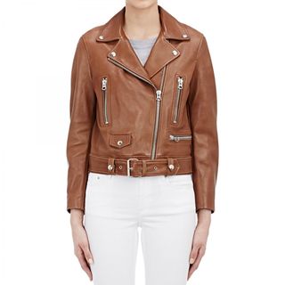 Acne Studios + Leather Mock Moto Jacket