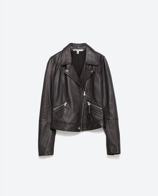 Zara + Leather Biker Jacket