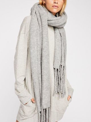 Free People + Jaden Ribbed Fringe Blanket Scarf