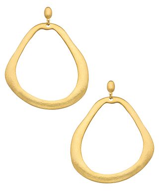 Seraphina + Large Gold Warped Hoop Earrings