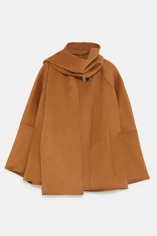 Zara + Cape Coat With Scarf