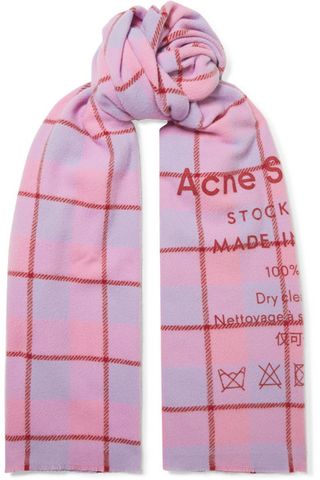 Acne Studios + Cassiar Printed Checked Wool Ccarf