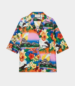 Gucci + Hawaiian Print Silk Shirt