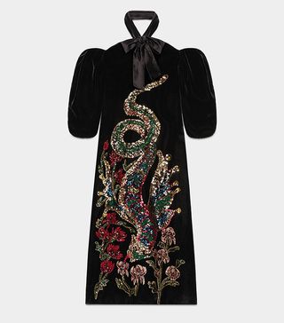 Gucci + Sequin Embroidered Velvet Gown