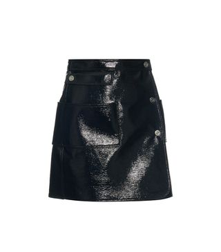 Courrèges + Patent-Leather Effect Mini Skirt