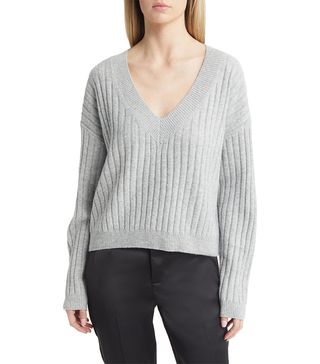 Open Edit + V-Neck Rib Sweater