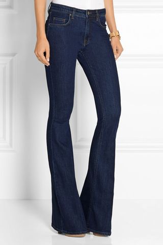 Victoria Beckham Denim + Mid-Rise Flared Jeans