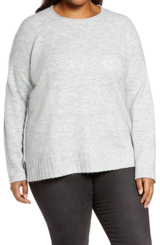 Caslon + Cozy Rolled Crewneck Sweater