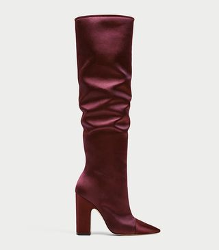 Zara + Sateen High Heel Boots