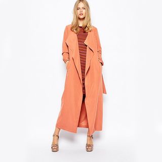 First & I + Belted Waterfall Duster Coat