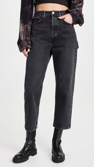 Agolde + 90's Crop Jean: Mid Rise Loose Straight Jeans