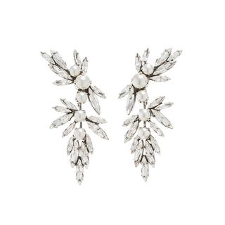 Ryan Storer + Silver Crystal And Pearl Earrings