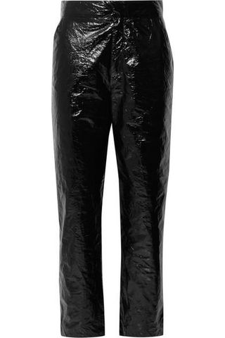 Georgia Alice + Naughty Crinkled-Vinyl Straight-Leg Pants