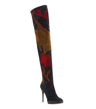 Burberry + Patchwork Suede Over-The-Knee Boots