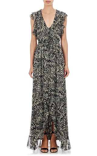 L'Agence + Sophie Long V-Neck Flutter Dress