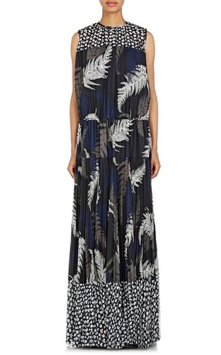 Sacai + Mixed-Print Pleated Dress