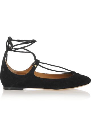 Chloé + Lace-Up Suede Flats