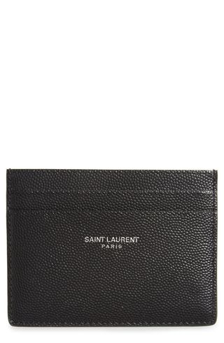 Saint Laurent + Pebble Grain Leather Card Case