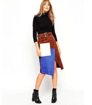 ASOS + Suede Wrap Skirt