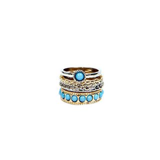 Boohoo + Carrie Multi Stone Stacking Ring Set