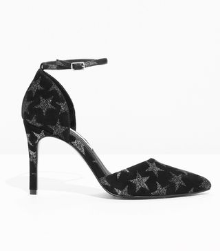 & Other Stories + Glitter Star Suede Pumps