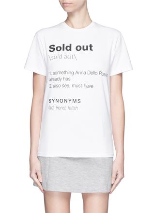 Anna K + Sold Out Slogan Print Tee