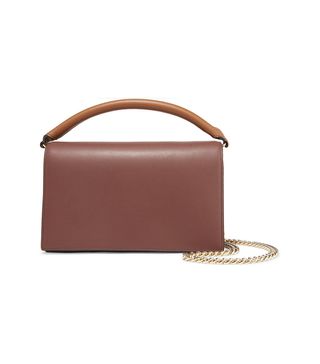 Diane von Furstenberg + Soirée Color-Block Leather Shoulder Bag