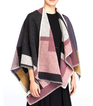 Burberry + Colorblock Mega Check Blanket Cape