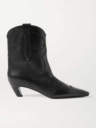 Khaite + Dallas Leather Ankle Boots
