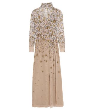 Topshop Unique + Livonia Flora-Print Silk-Chiffon Maxi Dress